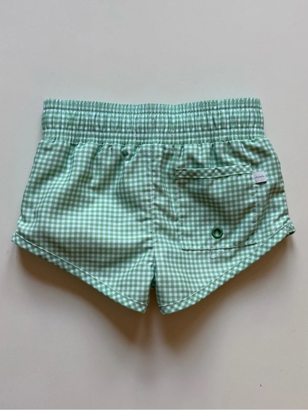 Minnow Boys Gustavia Green & White Gingham Boardie - Size 1T